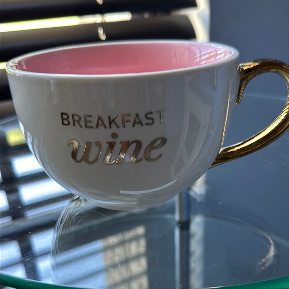 Gold and Pink Ceramic Mug